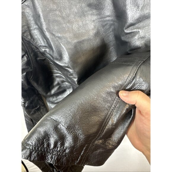 Dodge Leather Jacket Black Choko Platinum 3 Seasons Men M Racer - Picture 5 of 8